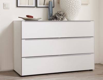 Product photograph of Nolte Alegro2 Style Polar White Chest - 3 Drawer from Choice Furniture Superstore