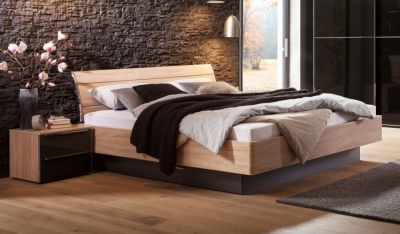 Product photograph of Nolte Sonyo Imitation Riviera Oak Bed With 1 Drawer from Choice Furniture Superstore