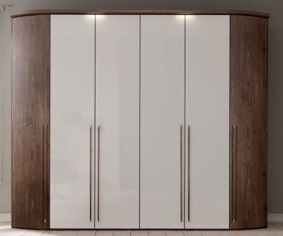 Product photograph of Nolte Horizont 100 Imitation Macadamia Walnut And Polar White 6 Door Wadrobe - 292cm from Choice Furniture Superstore