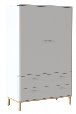 Product photograph of Tch Trua 2 Door 2 Drawer Curved Wardrobe - Oak And White Painted from Choice Furniture Superstore