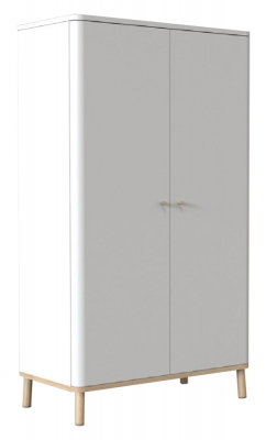 Product photograph of Tch Trua 2 Door Curved Wardrobe - Oak And White Painted from Choice Furniture Superstore