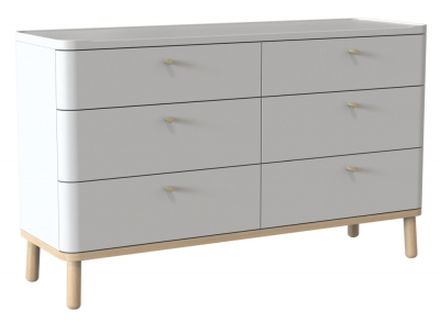 Product photograph of Tch Trua 3 3 Drawer Curved Wide Chest - Oak And White Painted from Choice Furniture Superstore