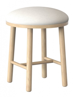 Image of TCH Trua Painted Fabric Seat Round Bedroom Stool