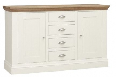 Product photograph of Tch Coelo 2 Door 4 Drawer Medium Sideboard - Oak And Painted from Choice Furniture Superstore