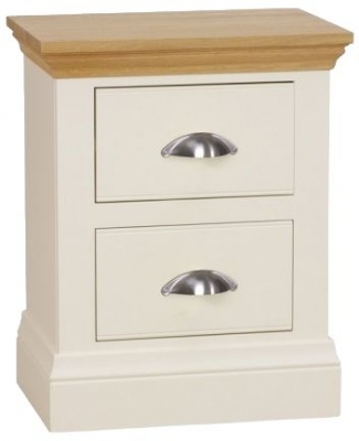 TCH Coelo 2 Drawer Large Bedside Cabinet - Oak and Painted