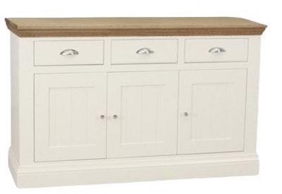 Product photograph of Tch Coelo 3 Door 3 Drawer Medium Sideboard - Oak And Painted from Choice Furniture Superstore