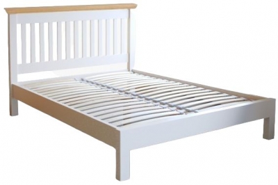 Product photograph of Tch Coelo Low Foot End Slatted Bed - Oak And Painted from Choice Furniture Superstore