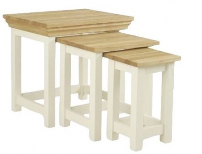Product photograph of Tch Coelo Nest Of Tables - Oak And Painted from Choice Furniture Superstore