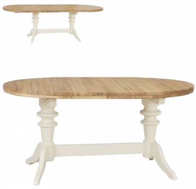 Product photograph of Tch Coelo Oval 6 Seater Extending Dining Table - Oak And Painted from Choice Furniture Superstore