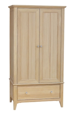 Product photograph of Tch New England Oak 2 Door 1 Drawer Wardrobe from Choice Furniture Superstore