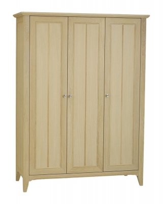 Product photograph of Tch New England Oak 3 Door Wardrobe from Choice Furniture Superstore