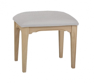 Image of TCH New England Oak Leather Seat Bedroom Stool