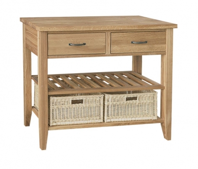 Product photograph of Tch Windsor Oak Console Table With 2 Basket from Choice Furniture Superstore