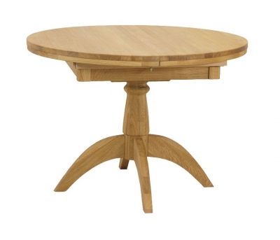 Product photograph of Tch Windsor Oak Single Pedestal Extending Dining Table from Choice Furniture Superstore