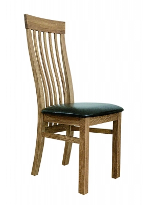 Product photograph of Tch Windsor Oak Swell Leather Seat Dining Chair Sold In Pairs from Choice Furniture Superstore