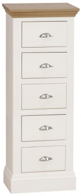 Product photograph of Tch Coelo 5 Drawer Chest - Oak And Painted from Choice Furniture Superstore