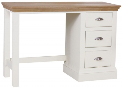 Product photograph of Tch Coelo Single Pedestal Dressing Table - Oak And Painted from Choice Furniture Superstore
