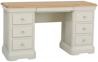 Product photograph of Tch Cromwell Double Pedestal Dressing Table - Oak And Painted from Choice Furniture Superstore