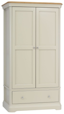 Product photograph of Tch Cromwell 2 Door 1 Drawer Wardrobe - Oak And Painted from Choice Furniture Superstore