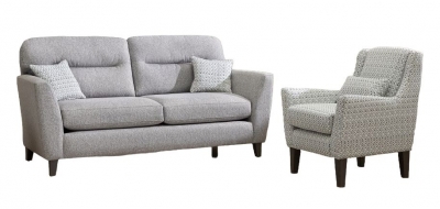 Product photograph of Lebus Clara 3 Seater Fabric Sofa With Accent Chair from Choice Furniture Superstore