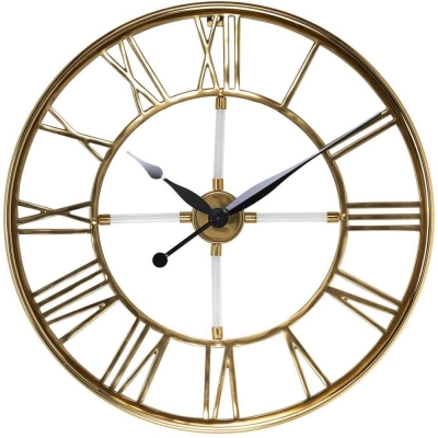 Product photograph of Bryson Gold Round Clock from Choice Furniture Superstore