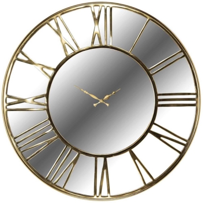 Product photograph of Greyson Gold Round Clock from Choice Furniture Superstore