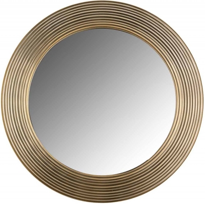 Product photograph of Montel Gold Small Round Mirror - 41cm X 41cm from Choice Furniture Superstore