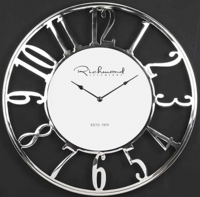 Product photograph of Westin Silver Round Clock from Choice Furniture Superstore