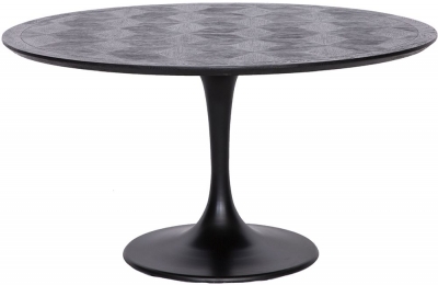 Product photograph of Blax Black Oak 140cm Round Dining Table - 4 Seater from Choice Furniture Superstore