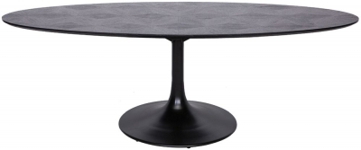 Product photograph of Blax Black Oak 230cm Oval Dining Table from Choice Furniture Superstore