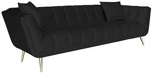 Product photograph of Huxley Quartz Anthracite Velvet And Brushed Gold Sofa from Choice Furniture Superstore