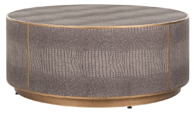 Product photograph of Classio Vegan Leather Round Coffee Table from Choice Furniture Superstore