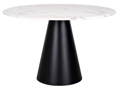Product photograph of Degas 120cm White Faux Marble Dining Table from Choice Furniture Superstore