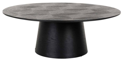 Product photograph of Blax Black Oak Round Coffee Table from Choice Furniture Superstore