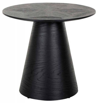 Product photograph of Blax Black Oak Round Side Table from Choice Furniture Superstore