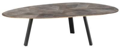 Product photograph of Tulum Brushed Gold Coffee Table from Choice Furniture Superstore