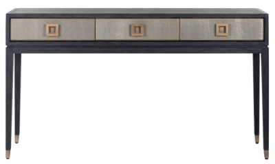 Product photograph of Bloomingville Shagreen Faux Leather 3 Drawer Console Table from Choice Furniture Superstore