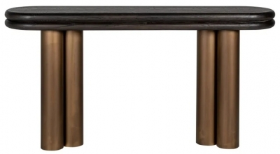 Product photograph of Macaron Black Rustic Console Table from Choice Furniture Superstore