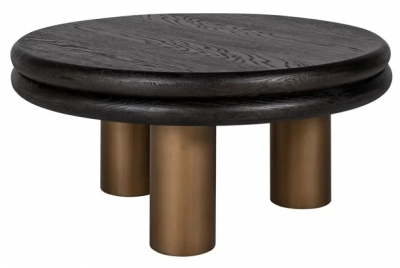 Product photograph of Macaron Black Rustic Round Coffee Table from Choice Furniture Superstore