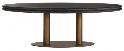 Product photograph of Macaron Black Rustic Dining Table 235cm Seats 8 To 10 Diners Oval Top from Choice Furniture Superstore