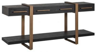 Product photograph of Cambon Dark Coffee Large Console Table 180cm W With 3 Drawers from Choice Furniture Superstore
