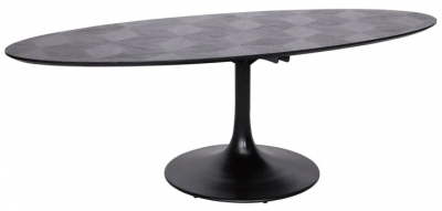 Product photograph of Blax Black Oak 250cm Oval Dining Table from Choice Furniture Superstore