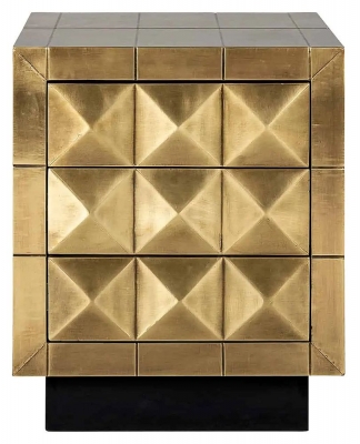 Product photograph of Collada Brushed Gold 3 Drawer Bedside Cabinet from Choice Furniture Superstore