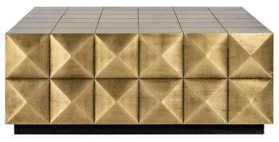 Product photograph of Collada Brushed Gold Square Coffee Table from Choice Furniture Superstore