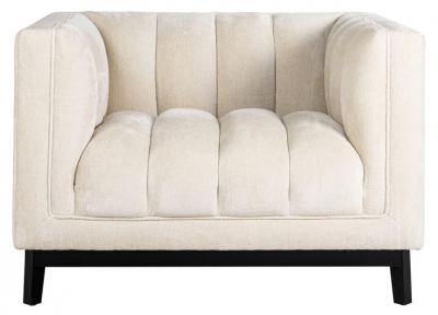 Product photograph of Beaudy White And Black Fabric Chenille Easy Armchair from Choice Furniture Superstore