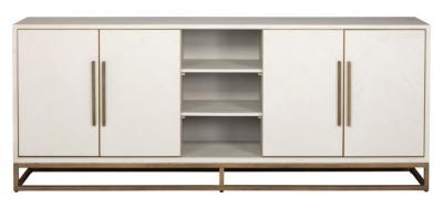 Product photograph of Whitebone Verona Grey Oak And Brass 4 Door Sideboard from Choice Furniture Superstore