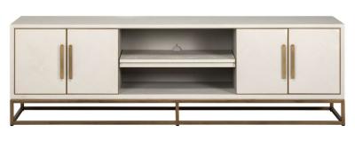 Product photograph of Whitebone Verona Grey Oak And Brass 4 Door Tv Unit from Choice Furniture Superstore