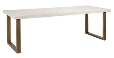 Product photograph of Whitebone Brass 8 Seater Dining Table from Choice Furniture Superstore