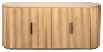 Product photograph of Belfort Natural Oak 4 Door Sideboard from Choice Furniture Superstore