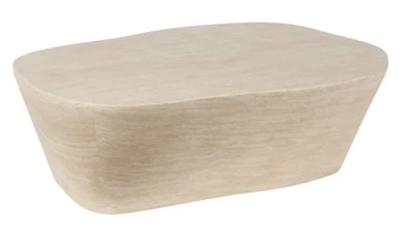 Fictus Beige Travertine Faux Marble 125cm Coffee Table